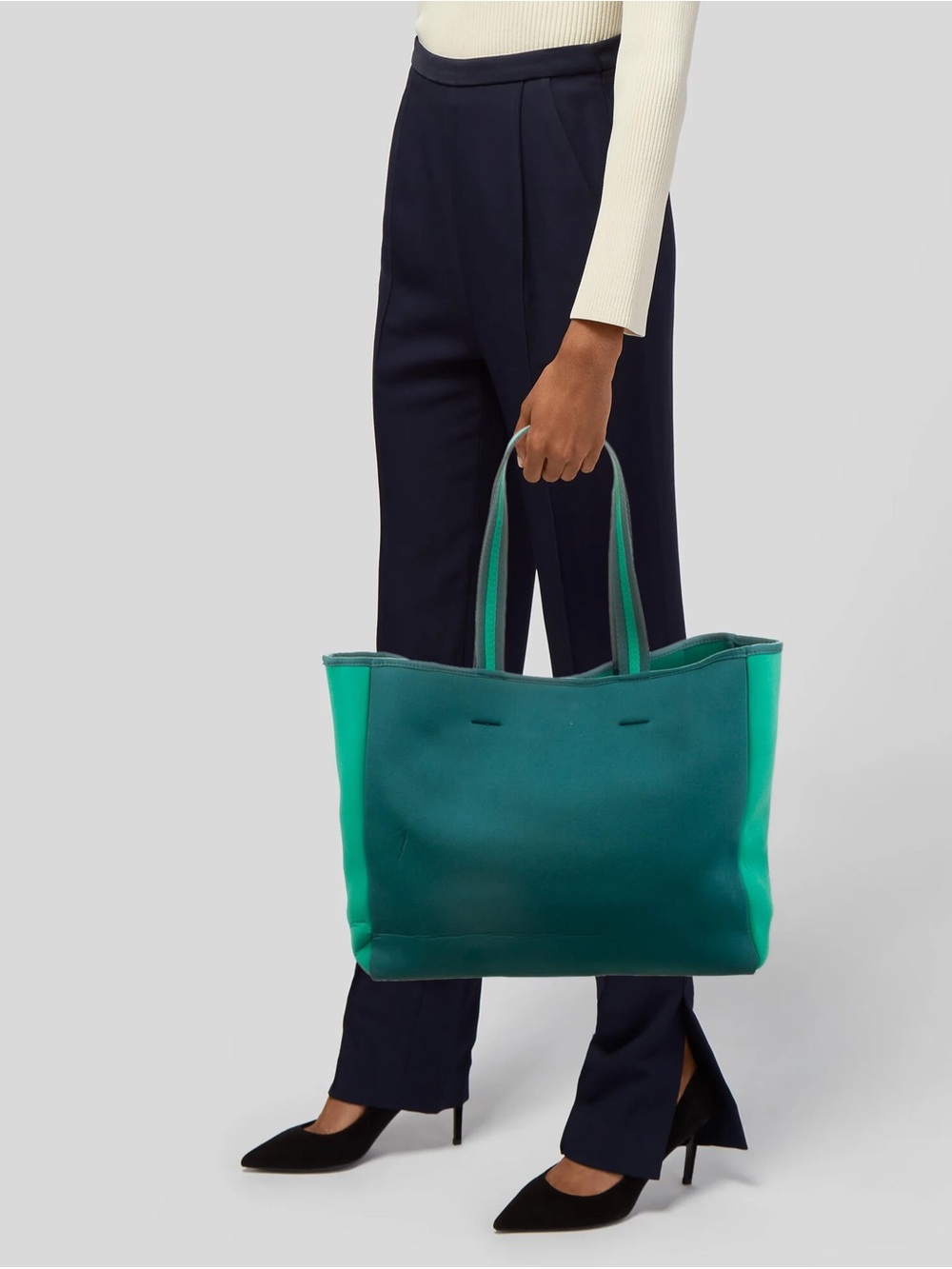 NWT Summersalt Neoprene Water Resistant Beach Bag Green Tote Carryall